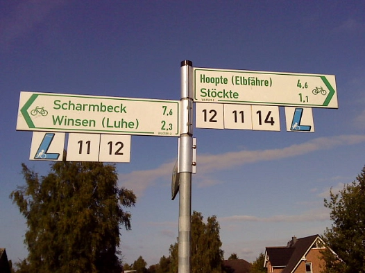 Gutes Beispiel für Radwegeweisung © Landkreis Harburg