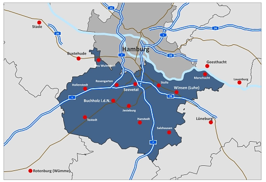 Lankreis Harburg Karte © Landkreis Harburg