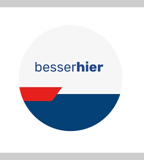 Logo von #besserhier, dem Fachkräftemarketing der südlichen Metropolregion Hamburg